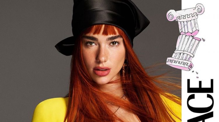 Dua Lipa Rocks Red Hair in Versace Fall 2021 Campaign