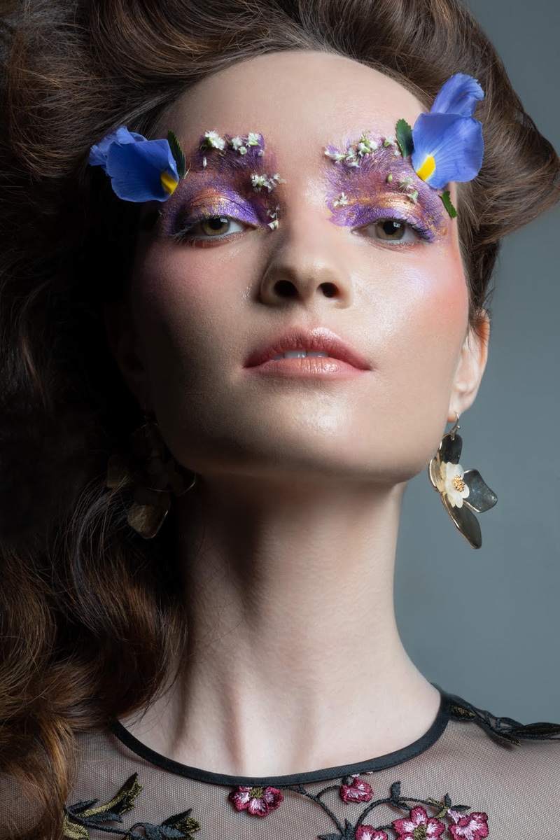 Shoshanna Floral Mesh Gown and Earrings stylist's own. Photo: Jeff Tse