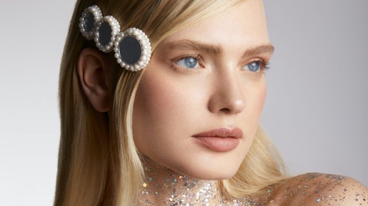 Emma Barley Models Glitter Beauty for Latest Magazine