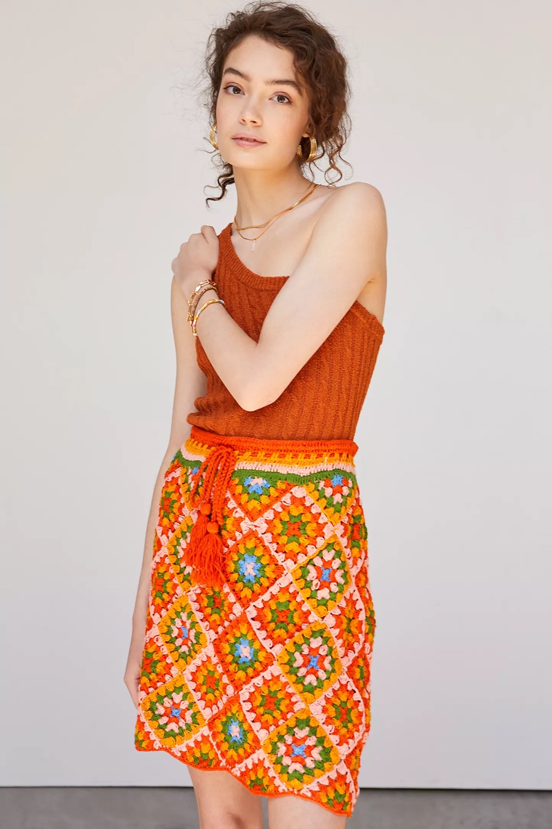 Farm Rio Crochet Mini Skirt $160