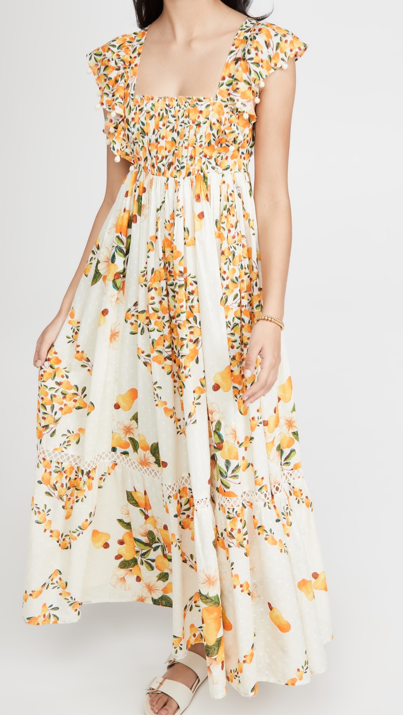 Farm Rio Off White Cashew Crossed Back Dress $275