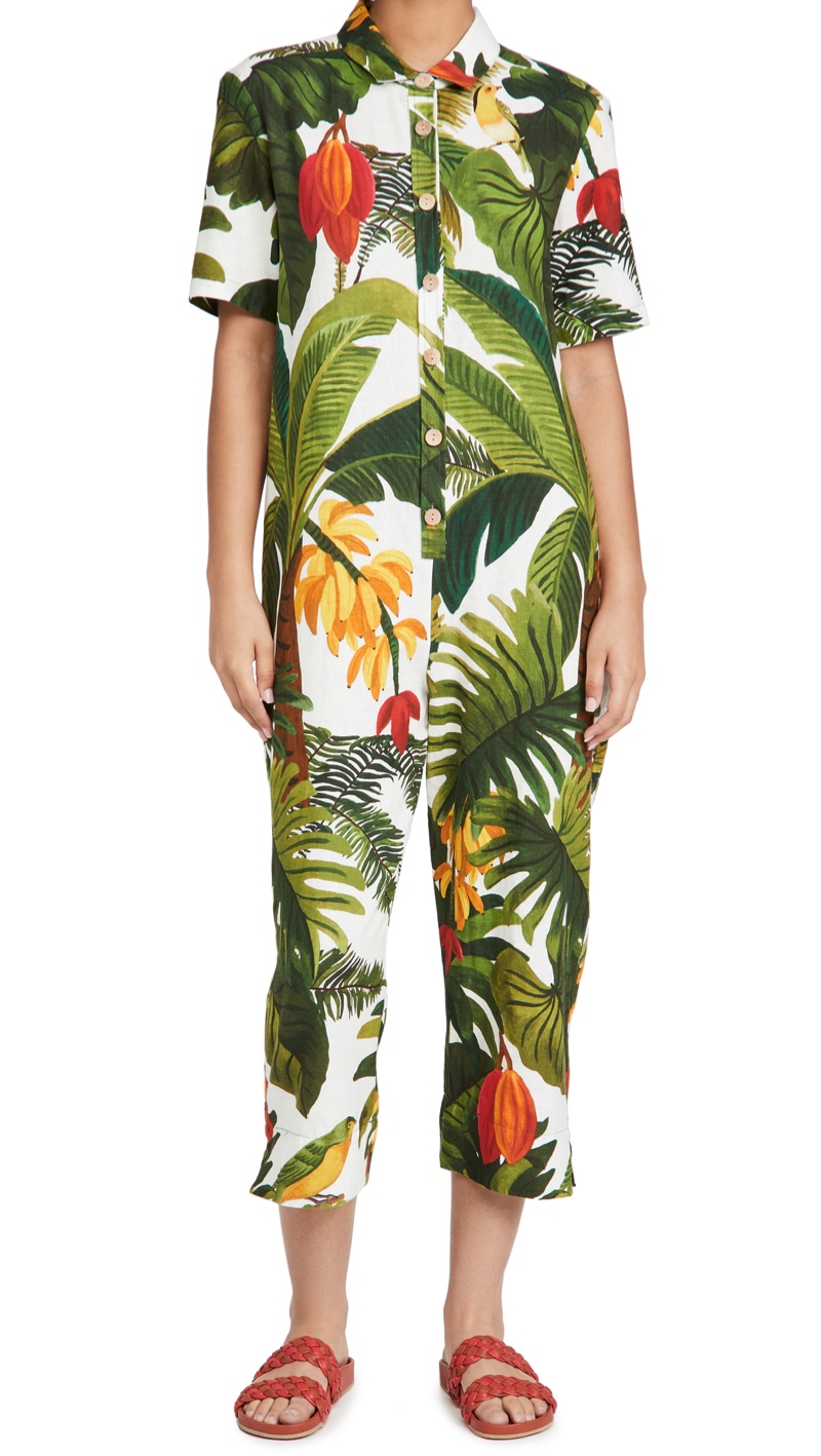 Farm Rio White Cocoa Forest Jumpsuit $215