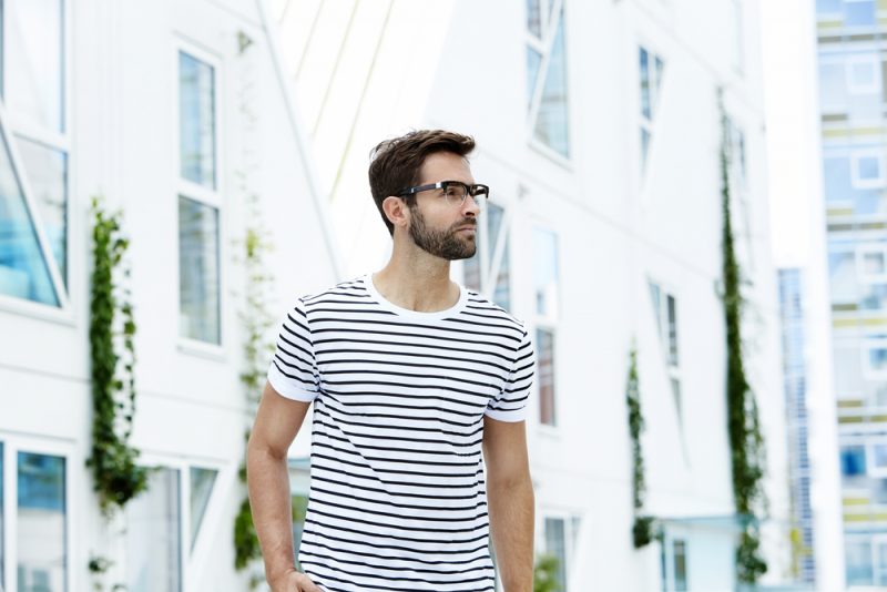 Male Model Striped Shirt