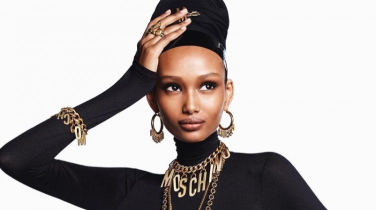 Moschino unveils pre-fall 2021 campaign with Ugbad Abdi.