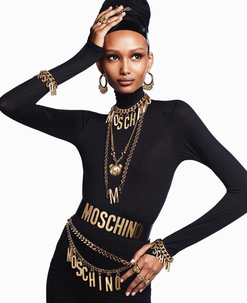 Moschino unveils pre-fall 2021 campaign with Ugbad Abdi.