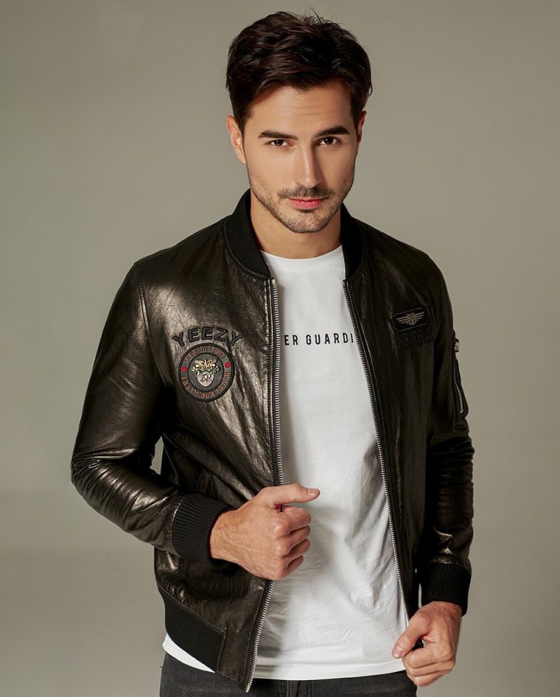 PalaLeather Classic Embroidered Vegetable Tanned Baseball Jacket