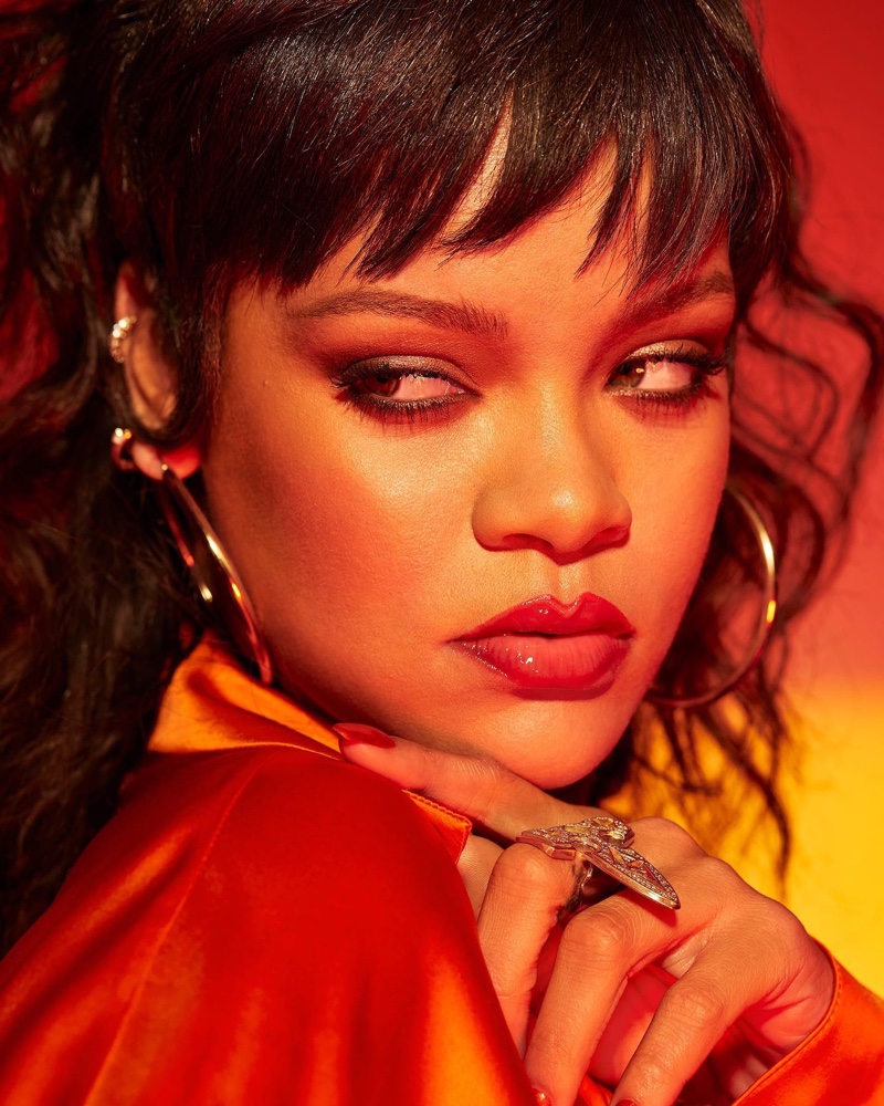 Rihanna stars in Fenty Beauty Gloss Bomb Heat campaign.
