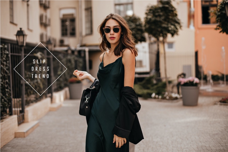 satin slip dress trend