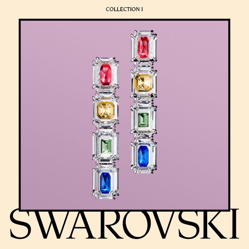 Swarovski Collection I featuring Chroma clip earrings.