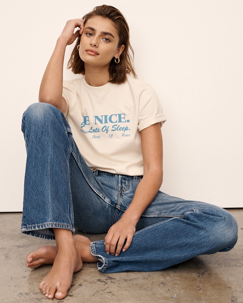 Taylor Hill poses for Sporty & Rich summer 2021 campaign.