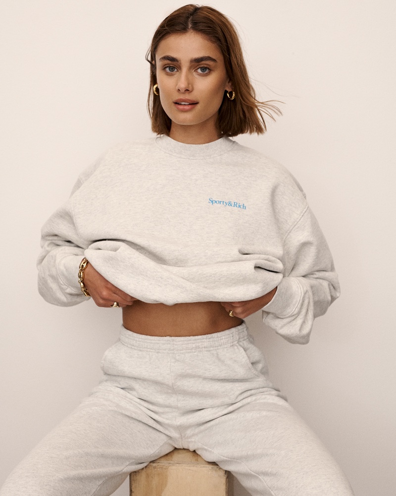 Taylor Hill poses for Sporty & Rich summer 2021 campaign.