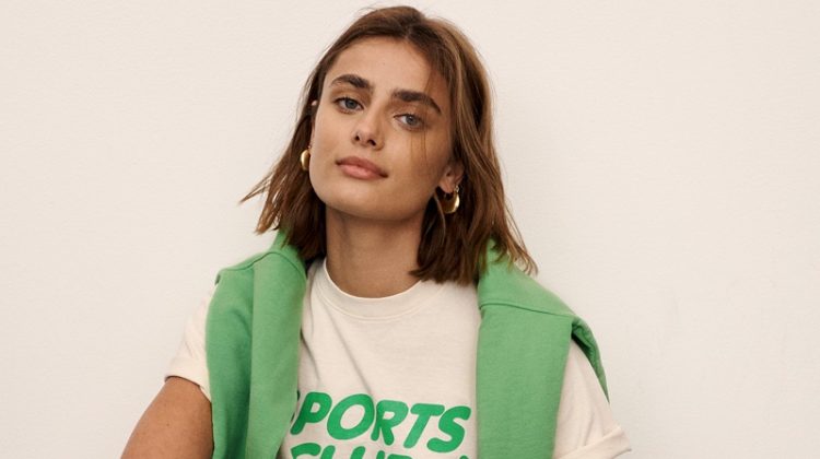 Taylor Hill poses for Sporty & Rich summer 2021 campaign.