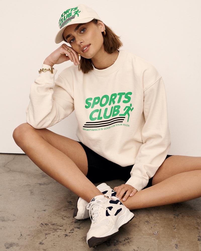 Taylor Hill poses for Sporty & Rich summer 2021 campaign.