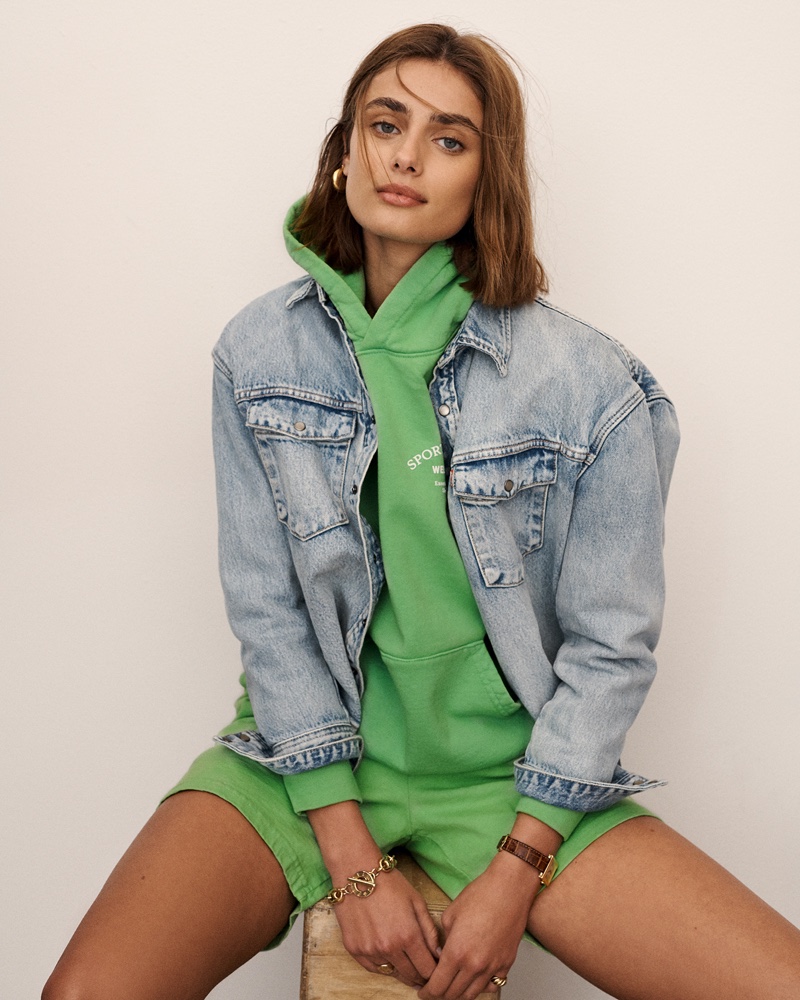 Taylor Hill poses for Sporty & Rich summer 2021 campaign.