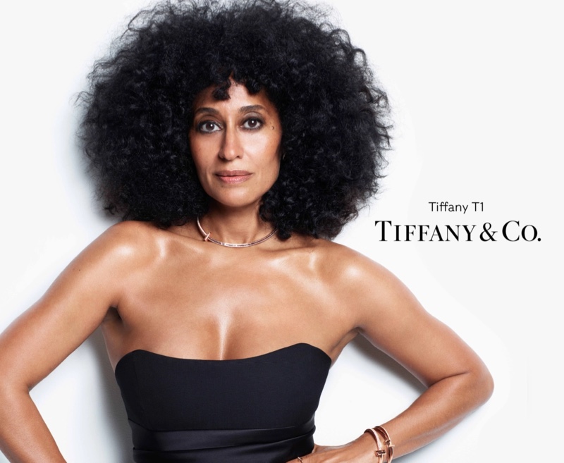 Tracee Ellis Ross poses for Tiffany & Co. Tiffany T1 2021 campaign.