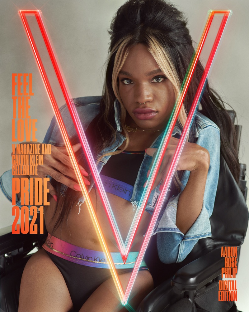 Aaron Rose Philip on V Magazine Pride Digital 2021 Cover.