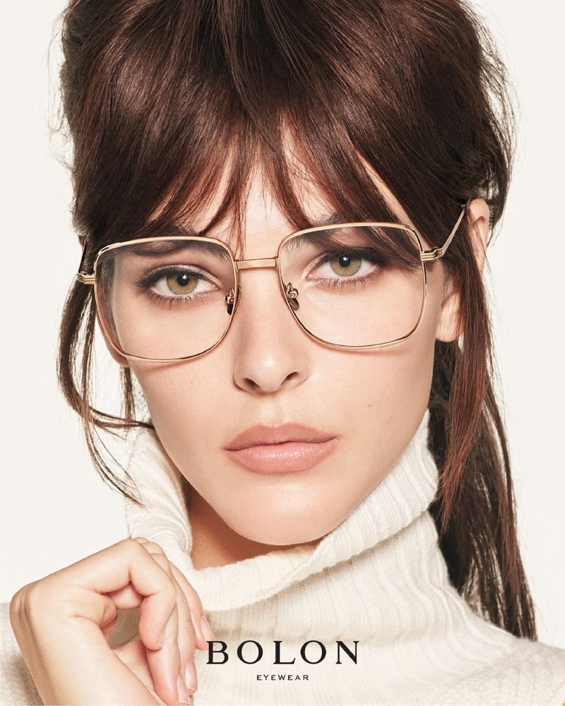 Model Vittoria Ceretti wears square frames in Bolon Eyewear summer 2021 campaign.