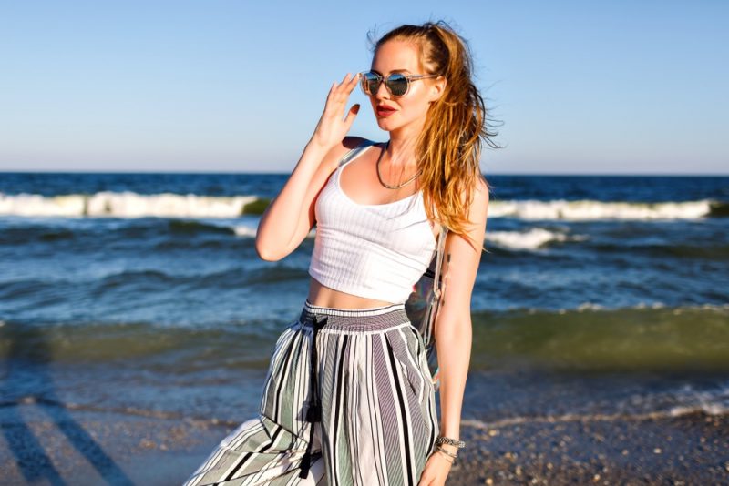 Woman Cropped Top Beach