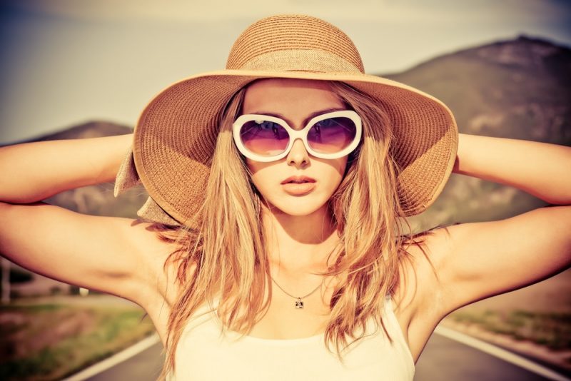 Woman Summer Style Hat Sunglasses