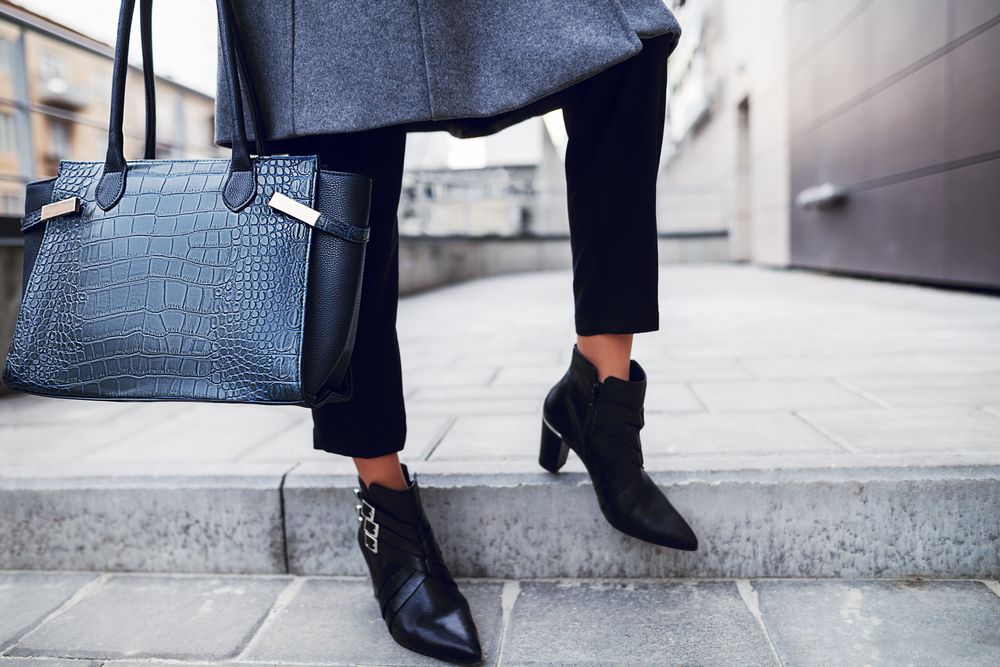 Woman Wearing Leather Ankle Boots