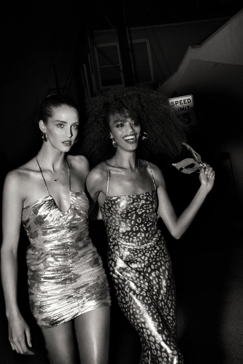 Bold metallics stand out in Zara's summer 2021 party dresses.