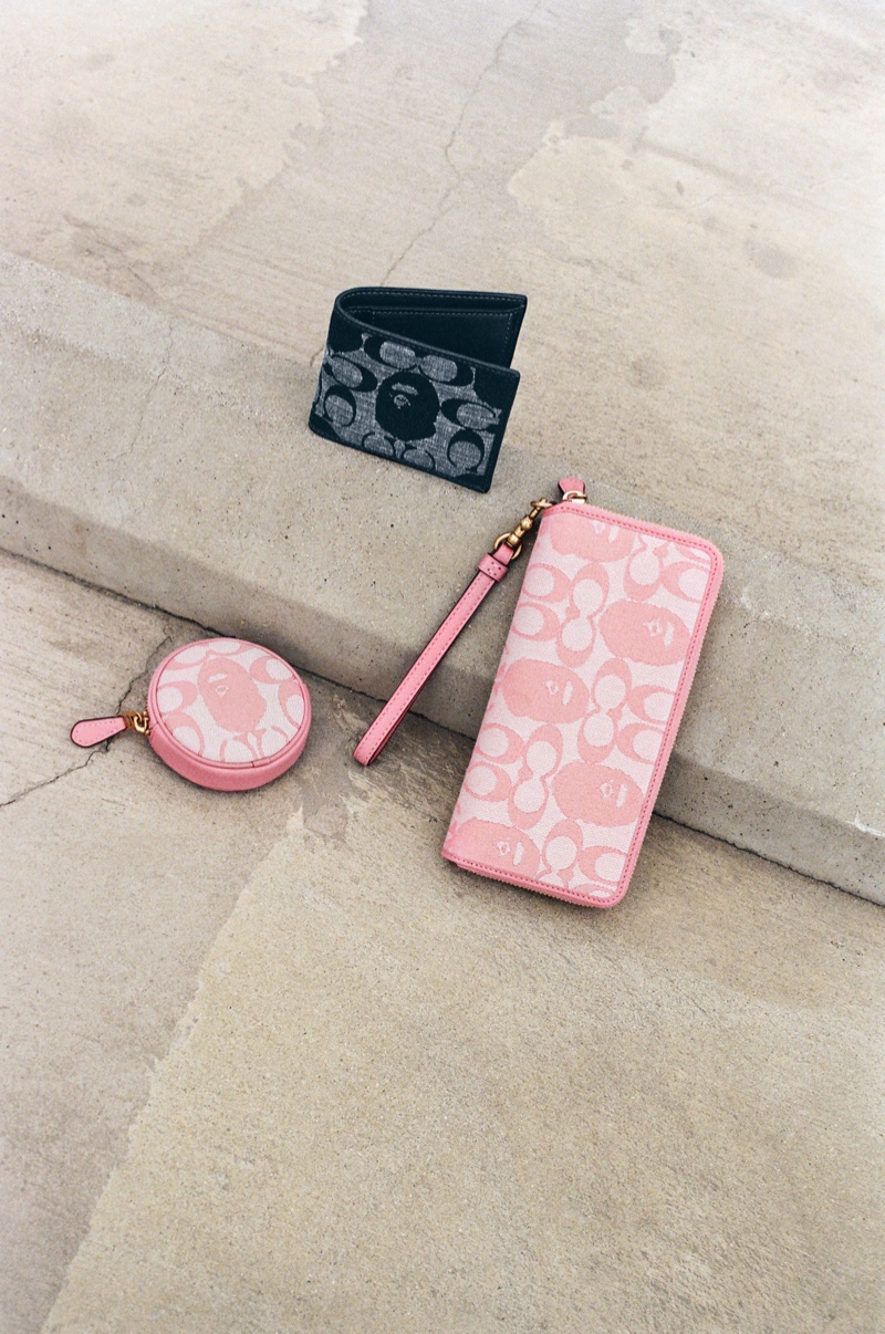 Coach x BAPE Phone Wallet Pink in Canvas/Leather - US