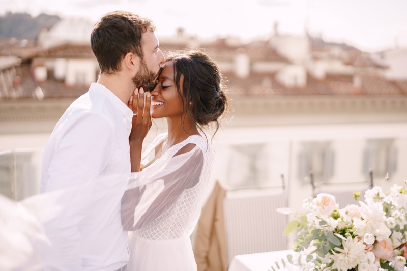 Black Bride White Groom Wedding