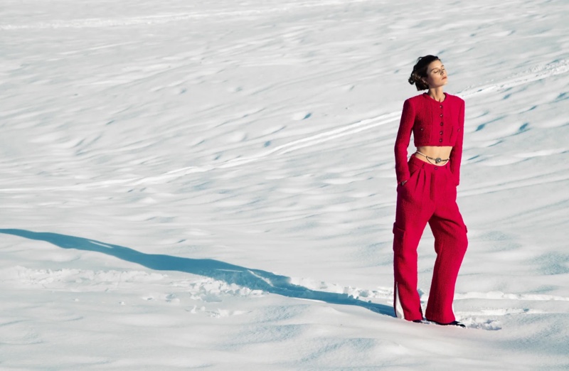 Chanel launches fall-winter 2021 campaign with a snow-filled backdrop.