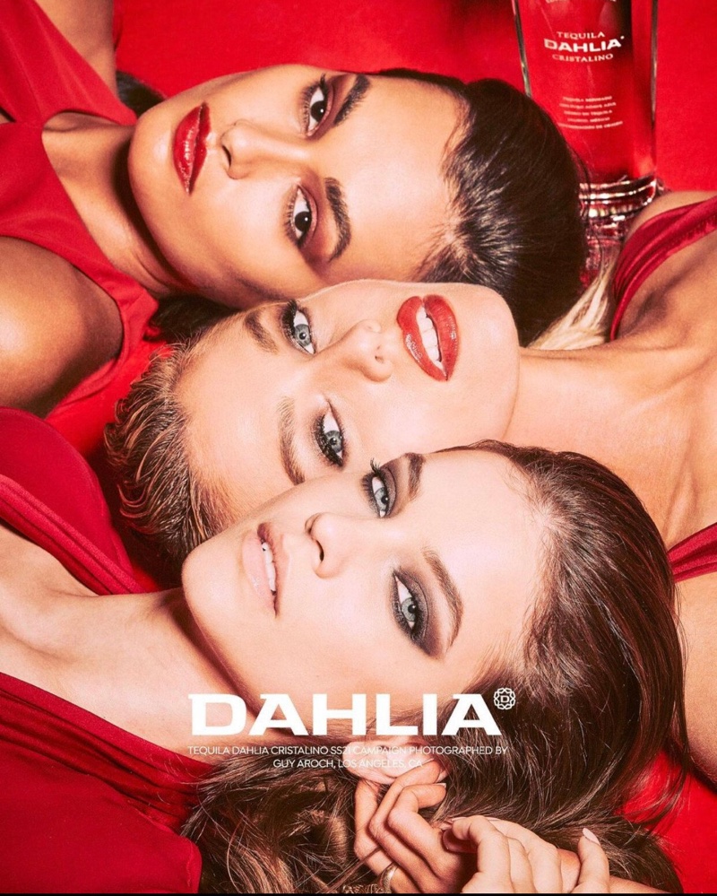 Barbara Palvin, Stella Maxwell, and Gizele Oliveira get their closeup for Dahlia Tequila campaign.