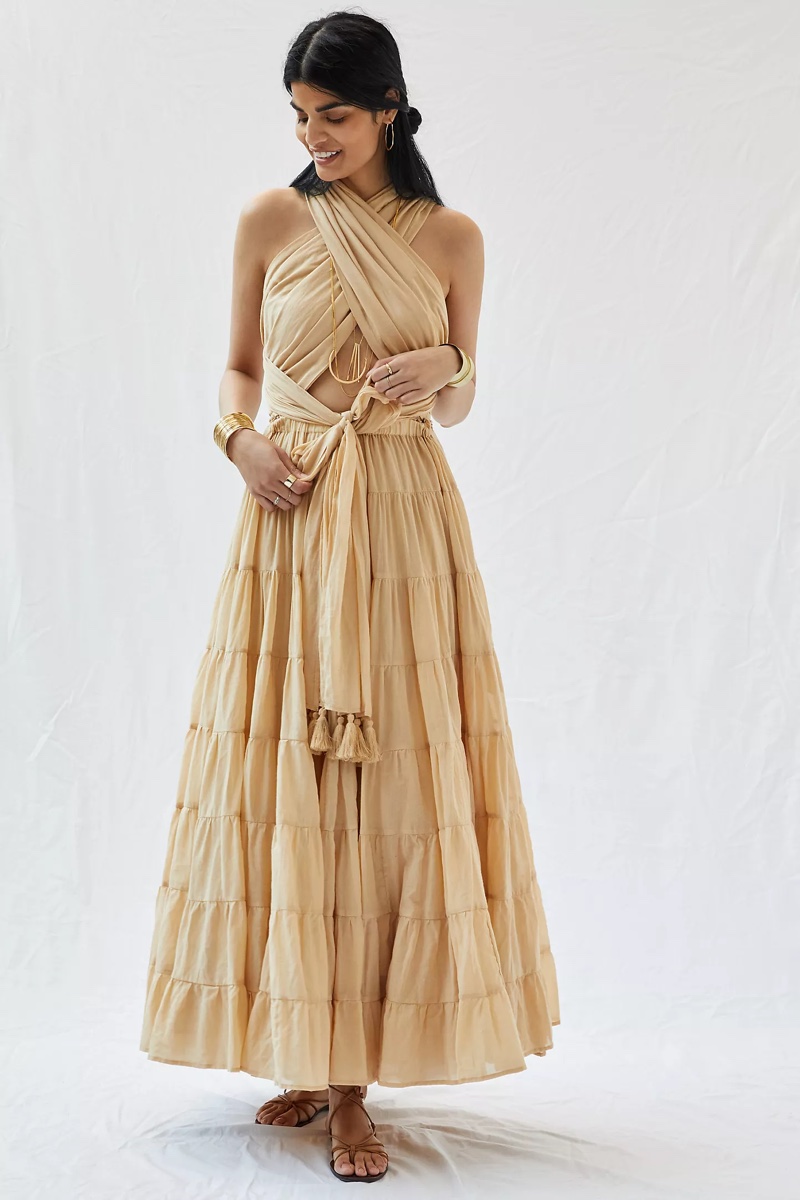 Erika Peña Selma Belted Maxi Dress $225