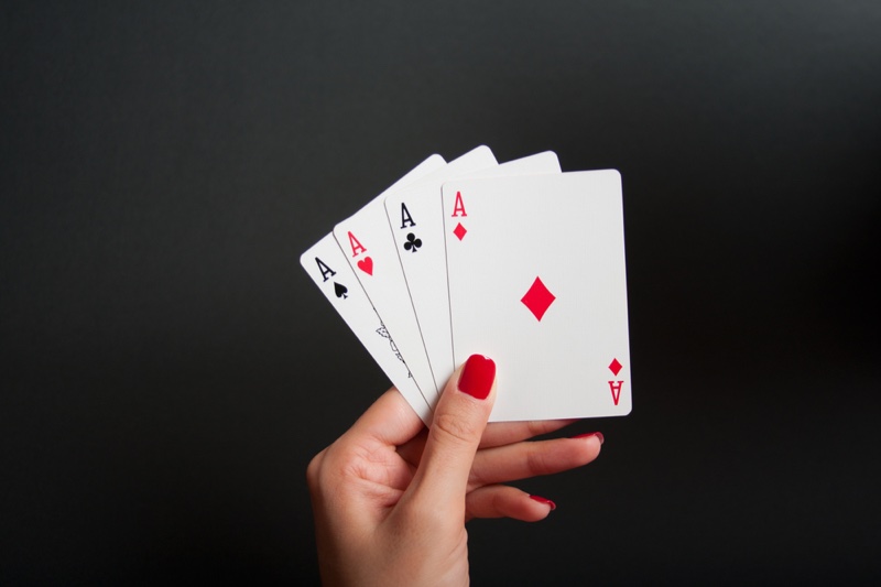 Four Aces Hand Woman Cards
