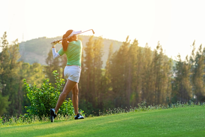 Golf Course Woman Green Top