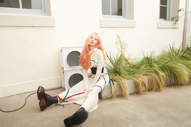 South Korean singer-songwriter HyunA poses for LOEWE.