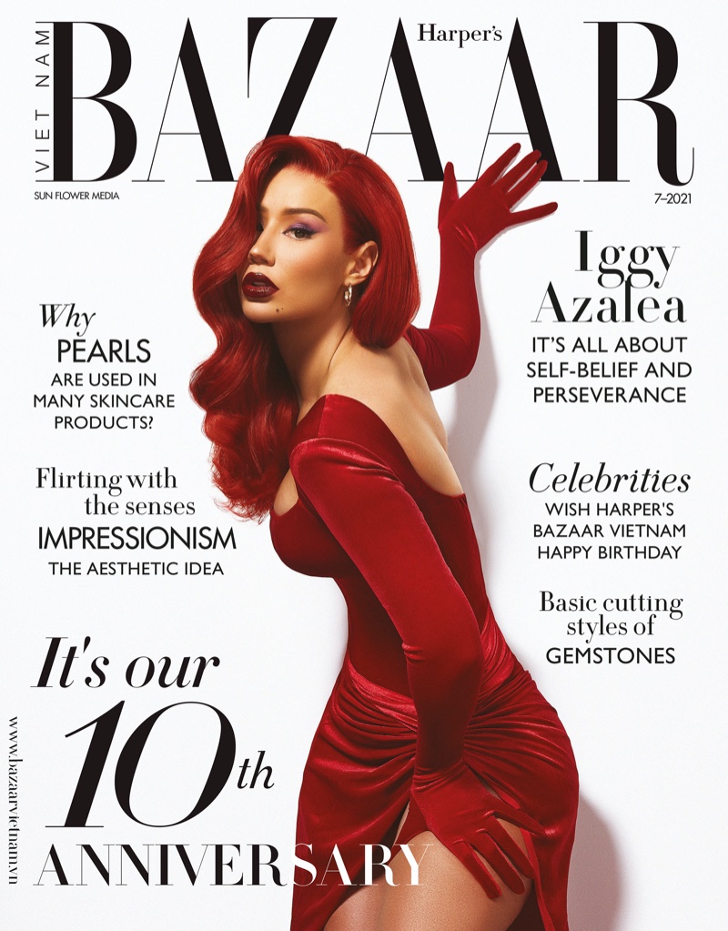 Iggy Azalea on Harper's Bazaar Vietnam July 2021 Cover. Photo: Thom Kerr