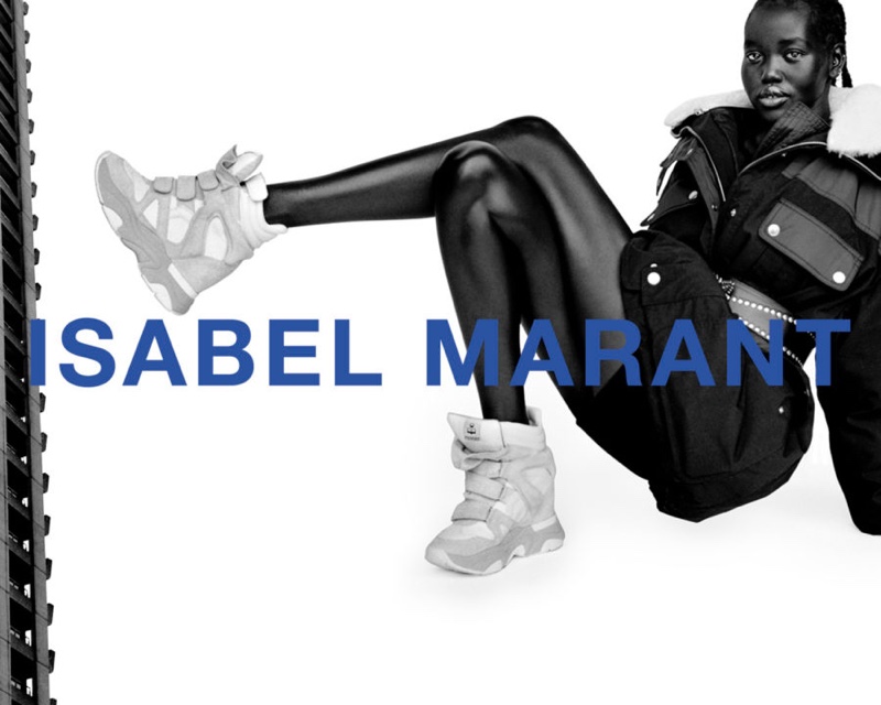 Adut Akech stars in Isabel Marant fall-winter 2021 campaign.