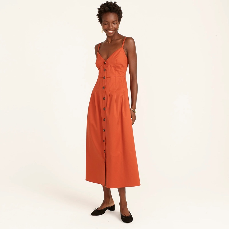 J. Crew Button-Front Midi Dress $198