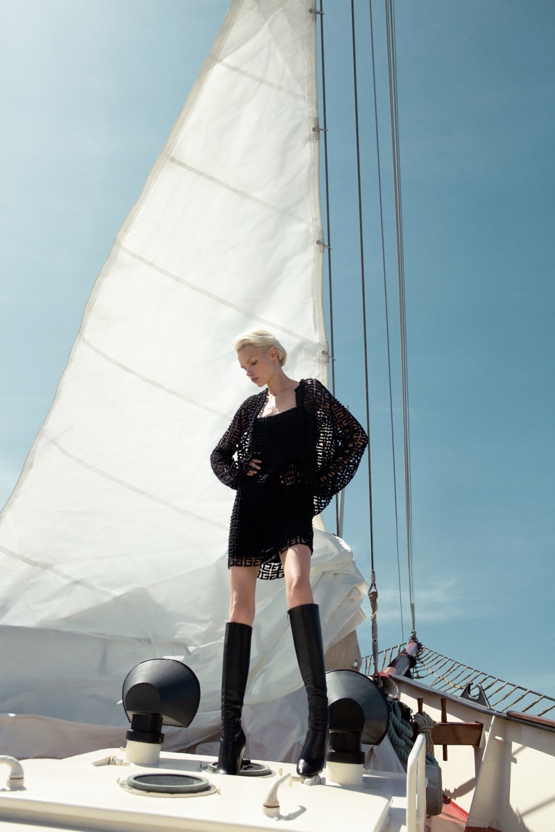 Kate Kina Wears Seafaring Style for Marie Claire Hong Kong