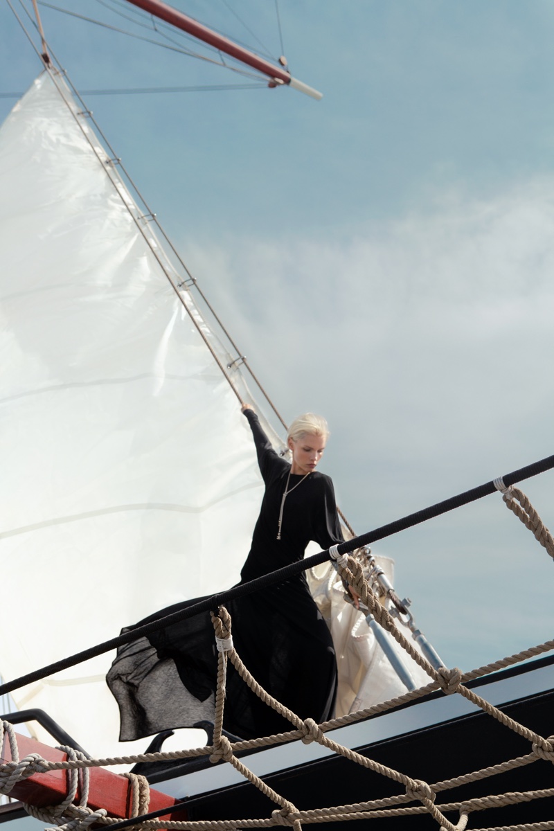 Kate Kina Wears Seafaring Style for Marie Claire Hong Kong