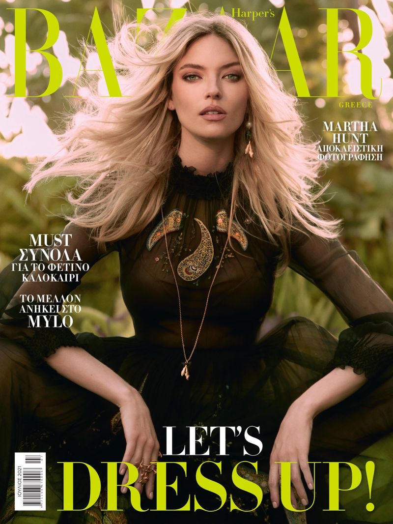 Martha Hunt Poses in Sophisticated Styles for Harper's Bazaar Greece
