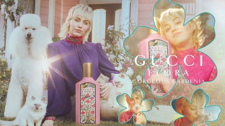 Miley Cyrus stars in Gucci Flora Gorgeous Gardenia fragrance campaign.