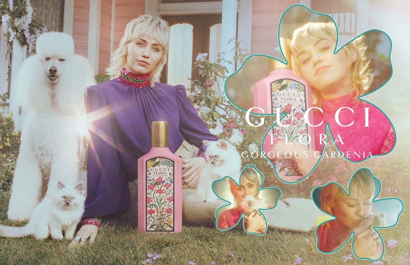 Miley Cyrus stars in Gucci Flora Gorgeous Gardenia fragrance campaign.