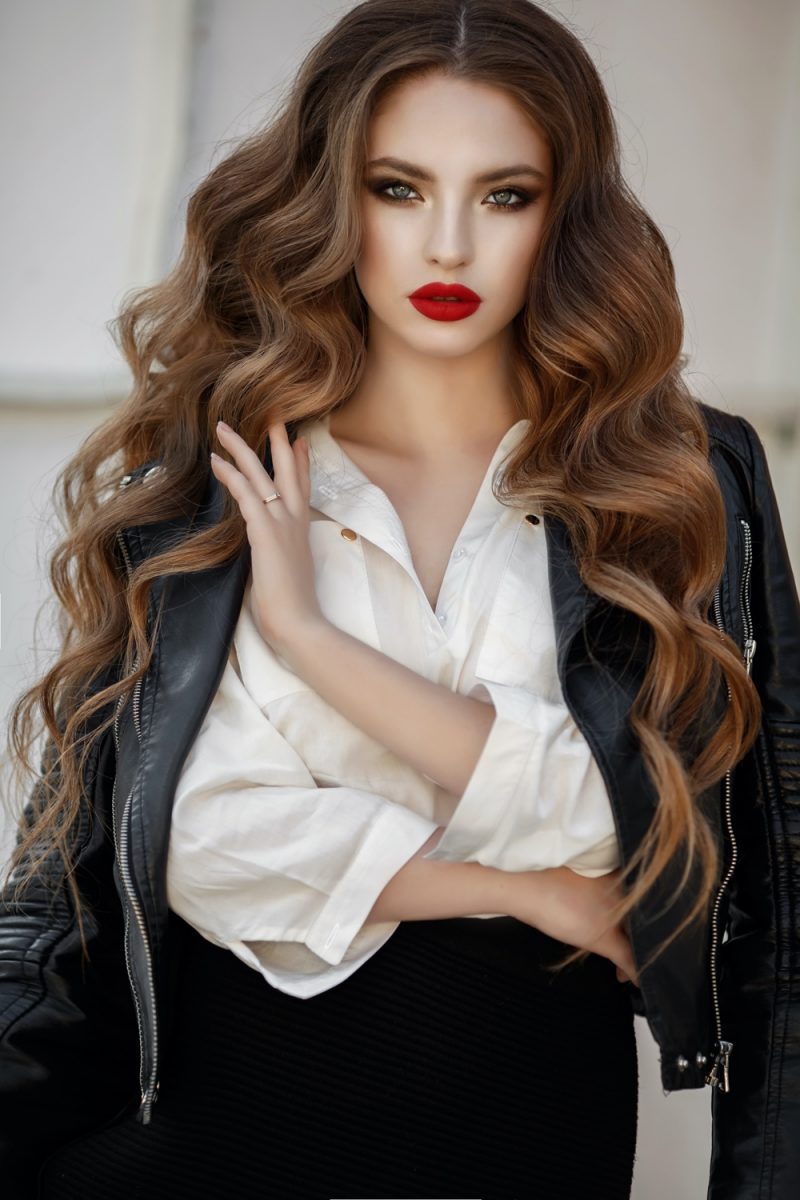 Model with Hair Extensions