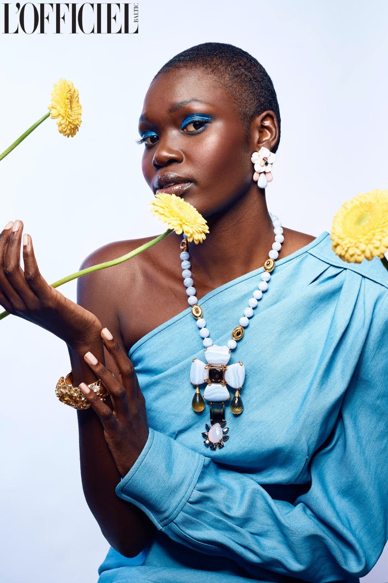 Nanny Malual Blossoms in Floral Beauty for L'Officiel Baltics
