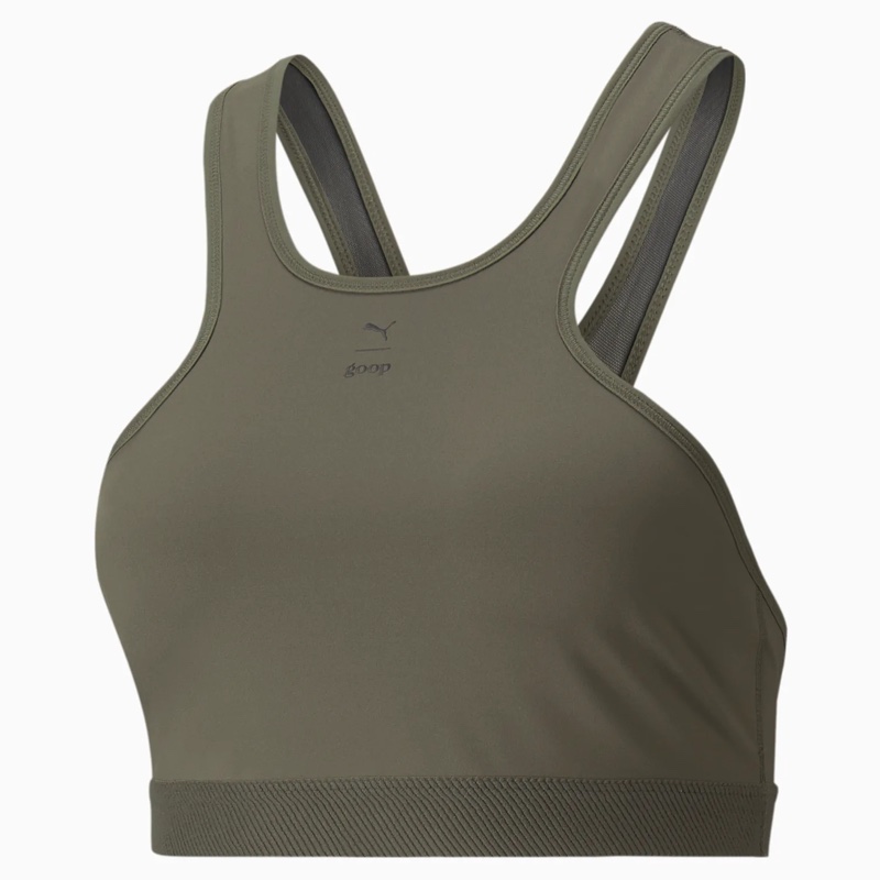 PUMA x Goop Training Sports Bra in Grape Leaf $65