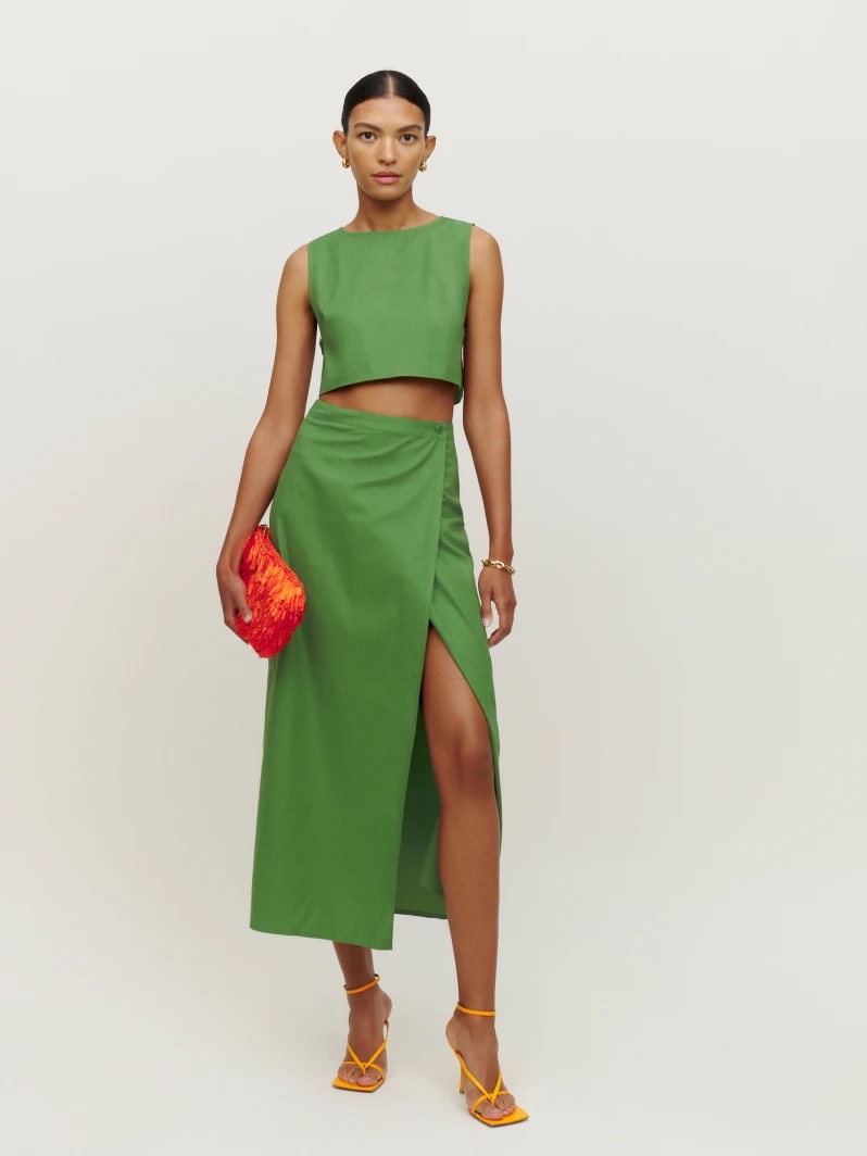 Reformation Mylie Two Piece in Palm Green $278
