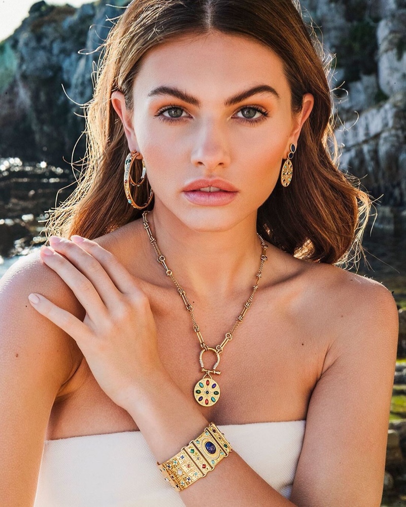 Thylane Blondeau poses in APM Monaco ROMA jewelry collection.