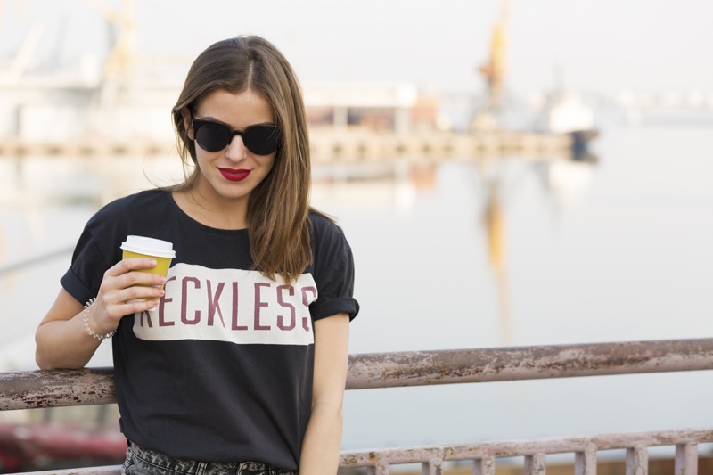 Woman Graphic T-Shirt Reckless Text
