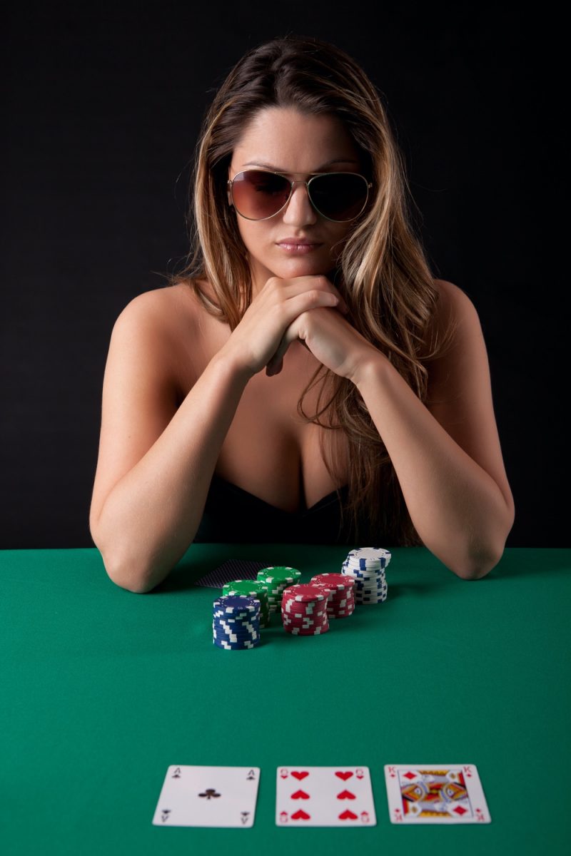 Woman Playing Poker
