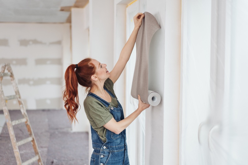 Woman Wallpaper Wall Overalls Home