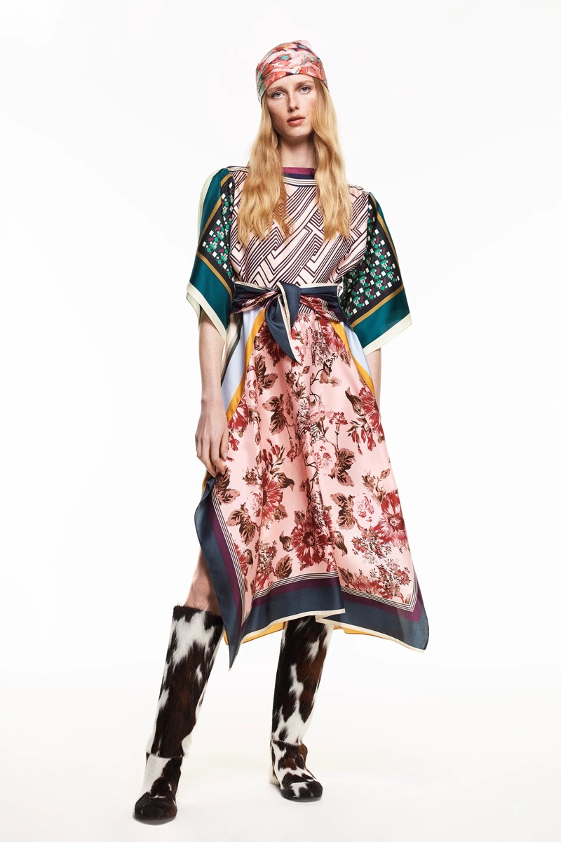 Zara Limited Edition Printed Silk Dress.